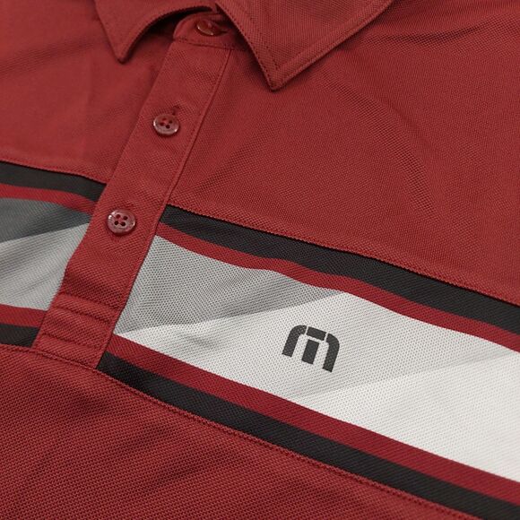 Travis Mathew Polo Shirt Mens XL Burgundy Short Sleeve Golf Performance Casual - Picture 4 of 11